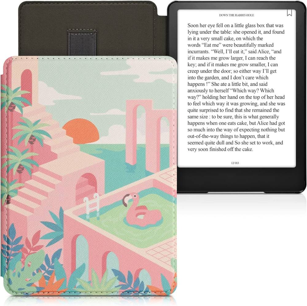 Puzdro KW Mobile - Summer Vibes - KW5781009 - pre Amazon Kindle Paperwhite 5 (2021) - viacfarebné, vrecko na ruku