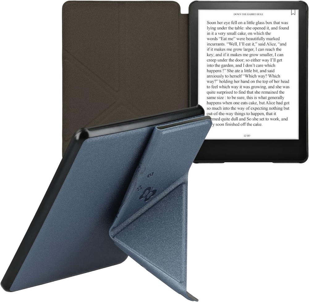 Puzdro KW Mobile - Origami Butterfly Tendril - KW5776406 - pre Amazon Kindle Paperwhite 5 (2021) - tmavo modré