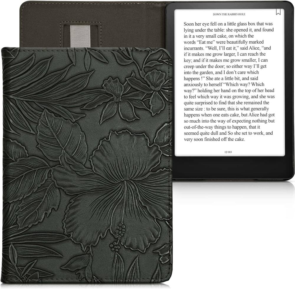 Puzdro KW Mobile - Embossing Flowers - KW5781020 - pre Amazon Kindle Paperwhite 5 (2021) - viacfarebné, vrecko na ruku