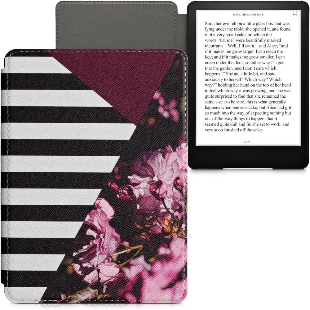 Puzdro KW Mobile - Flowers & Stripes - KW5625662 - pre Amazon Kindle Paperwhite 5 (2021) - viacfarebné
