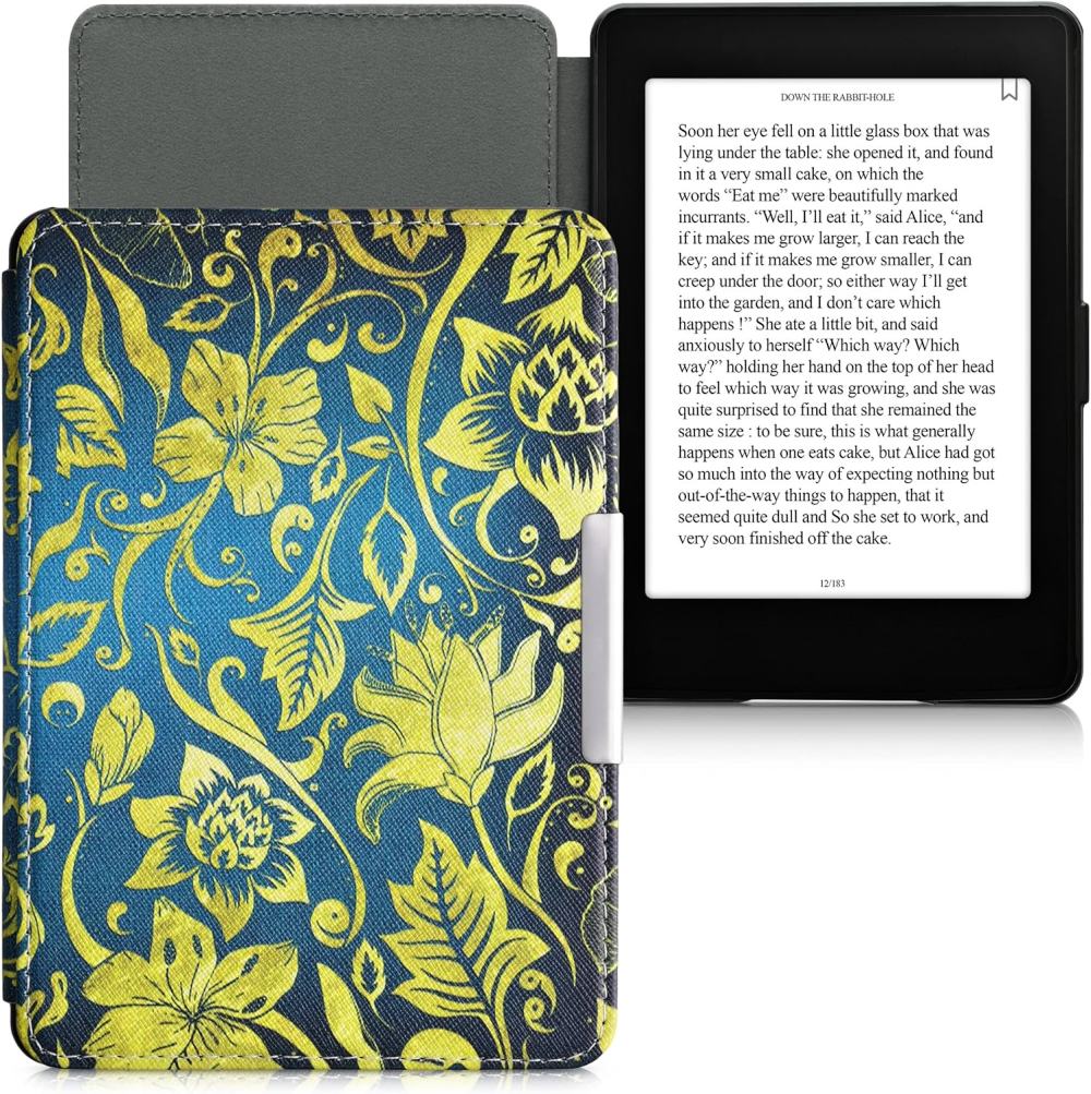 Puzdro KW Mobile - Gold Flowers - KW4556948 - pre Amazon Kindle Paperwhite 1/2/3 - viacfarebné