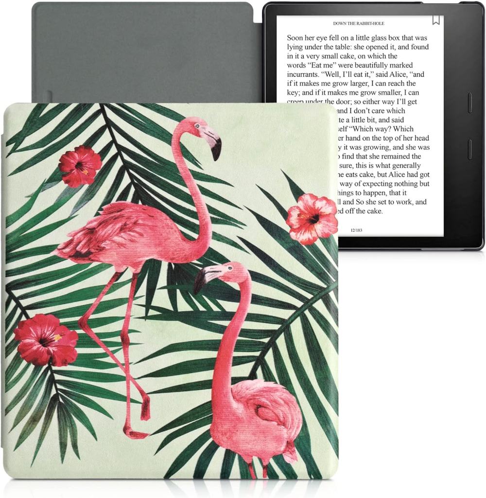 Puzdro KW Mobile - Flamingos & Palm Trees - KW4941715 - pre Amazon Kindle Oasis 2/3 - viacfarebné