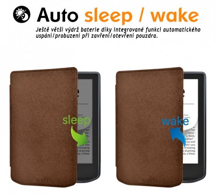 Púzdro B-SAFE LOCK 3506, obal na Pocketbook 629 Verse / 634 Verse Pro - magnetické zatváranie, AutoSleep, hnedé