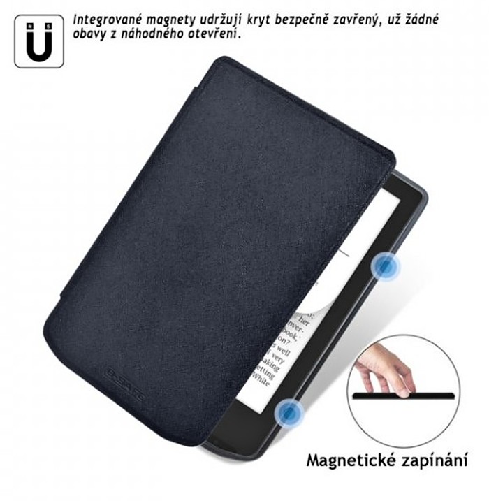 Púzdro B-SAFE LOCK 3507, obal na Pocketbook 629 Verse / 634 Verse Pro - magnetické zatváranie, AutoSleep, tmavo modré