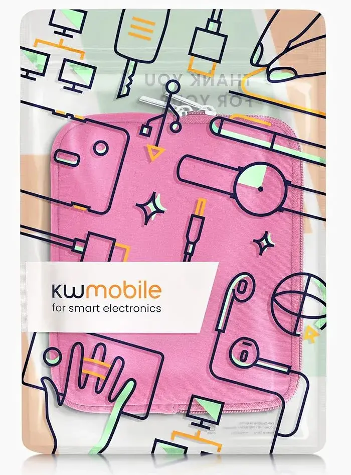 Púzdro KW Mobile Neoprene Zipper - KW5739777 - Univerzálne púzdro pre čítačky 6-7" - ružové