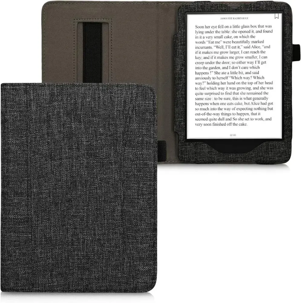 Puzdro KW Mobile - Fabric Flip - KW5971819 - pre Amazon Kindle Paperwhite 4 (2018) - tmavo šedé