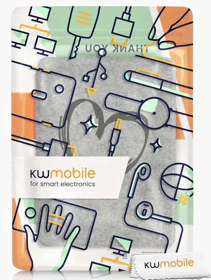 Puzdro KW Mobile Felt Brushed Heart - KW5626005 - pre Amazon Kindle Paperwhite 5 (2021) - svetlo šedé