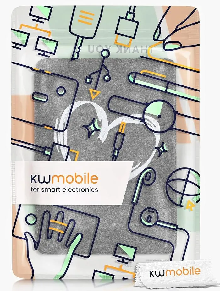 Puzdro KW Mobile Felt Brushed Heart - KW5626003 - pre Amazon Kindle Paperwhite 5 (2021) - tmavo šedé