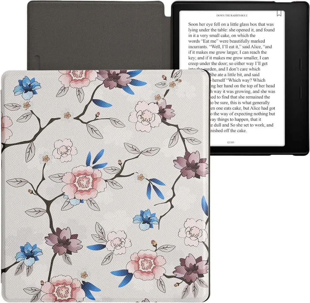 Puzdro KW Mobile - Flower Leaf - KW4941742 - pre Amazon Kindle Oasis 2/3 - viacfarebné