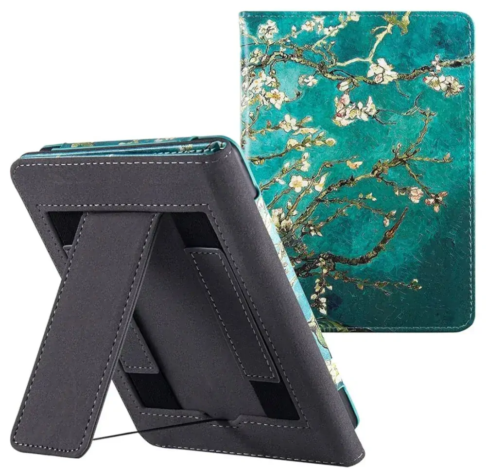 Fortress FT4014 Premium - púzdro so stojanom pre Amazon Kindle Paperwhite 5 (2021) - motív Blue Garden, magnet, AutoSleep