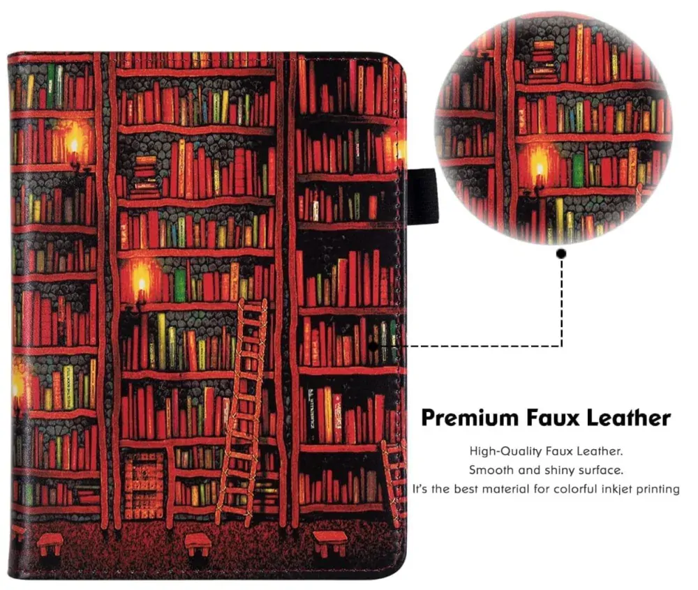 Fortress FT4021 Premium - púzdro so stojanom pre Amazon Kindle Paperwhite 5 (2021) - motív Bookcase, magnet, AutoSleep
