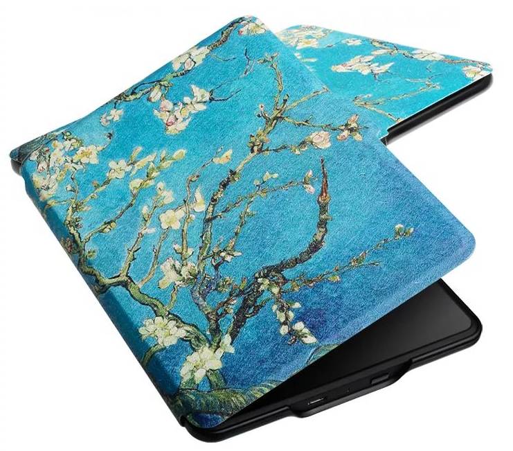 Armori Trimer T093, púzdro pre Amazon Kindle 4/5 - magnetické zatváranie, motív Blue Garden