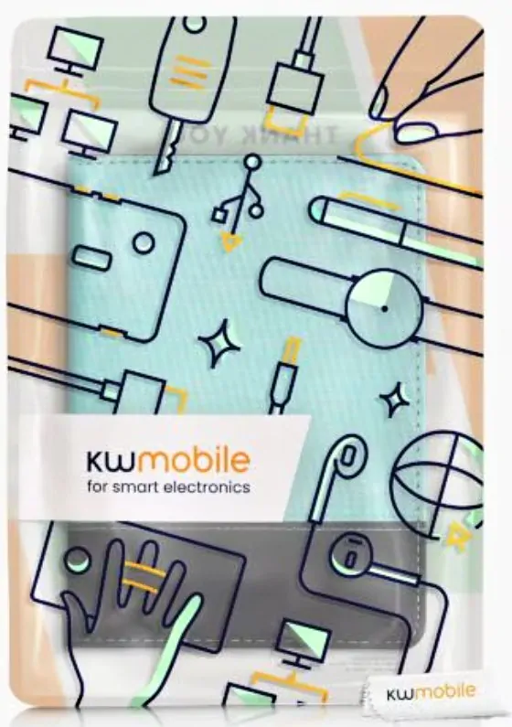 Púzdro KW Mobile - Leather And Canvas - KW5715771 - pre Amazon Kindle Paperwhite 5 (2021) - tyrkysové, čierne