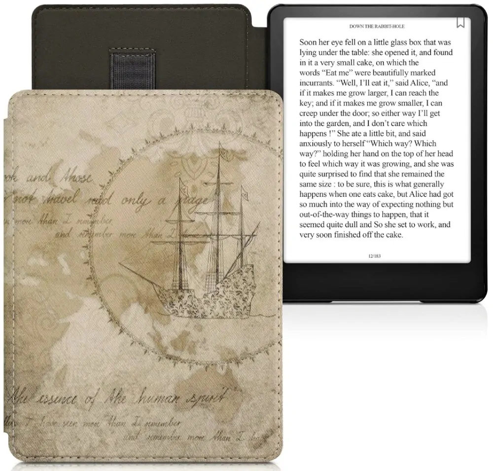 Puzdro KW Mobile - Travel Vintage - KW5781007 - pre Amazon Kindle Paperwhite 5 (2021) - viacfarebné, vrecko na ruku