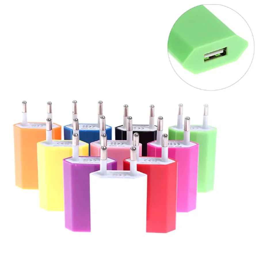 USB sieťový adaptér - AR-1003 - Univerzálna nabíjačka, 5V/1A - svetlo ružový