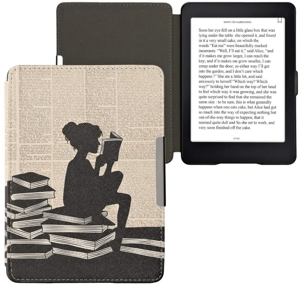Puzdro KW Mobile - Girl And Books - KW2582448 - pre Amazon Kindle Paperwhite 1/2/3 - viacfarebné