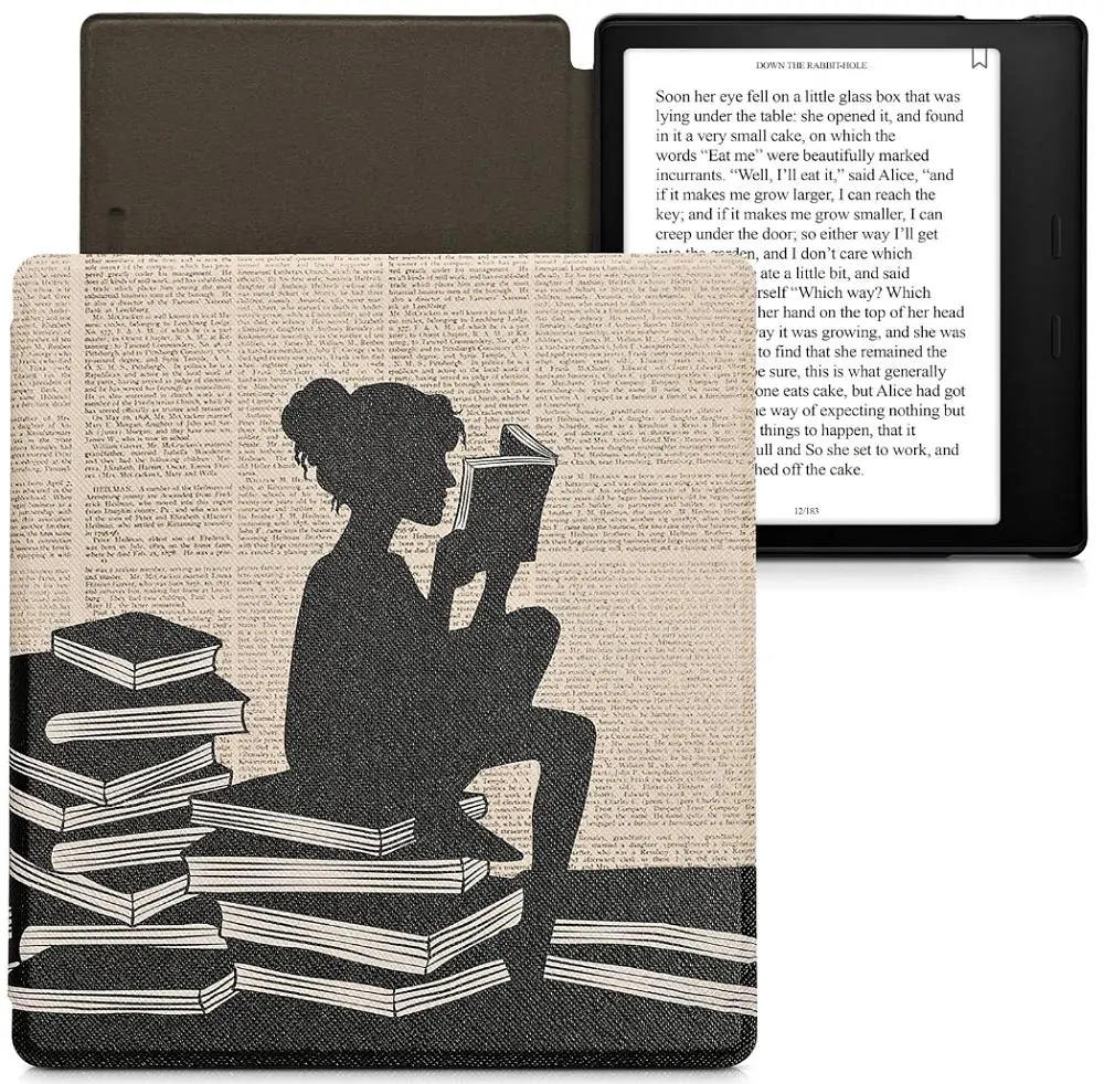 Puzdro KW Mobile - Girl And Books - KW4941734 - pre Amazon Kindle Oasis 2/3 - viacfarebné