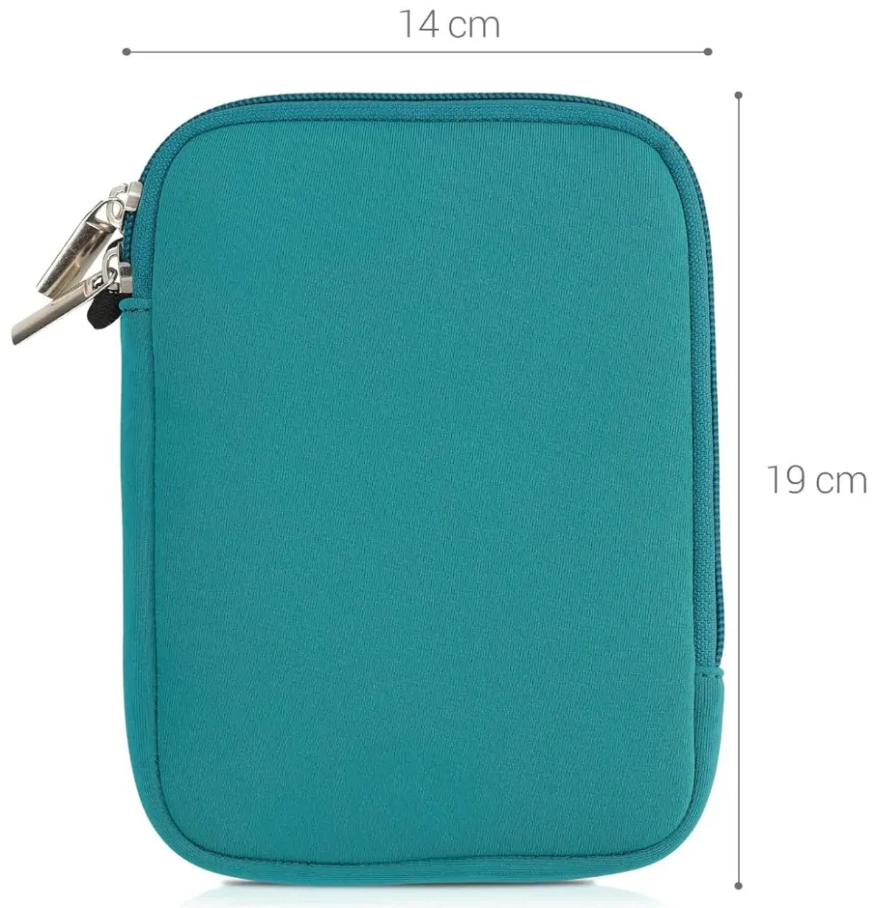 Puzdro KW Mobile Neoprene Zipper - KW5033478 - Univerzálne puzdro pre čítačky 6" - tyrkysové