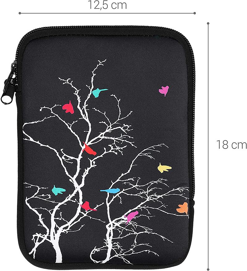 Púzdro KW Mobile Birds Branch - KW5033505 - Univerzálne púzdro pre čítačky 6" - čierne