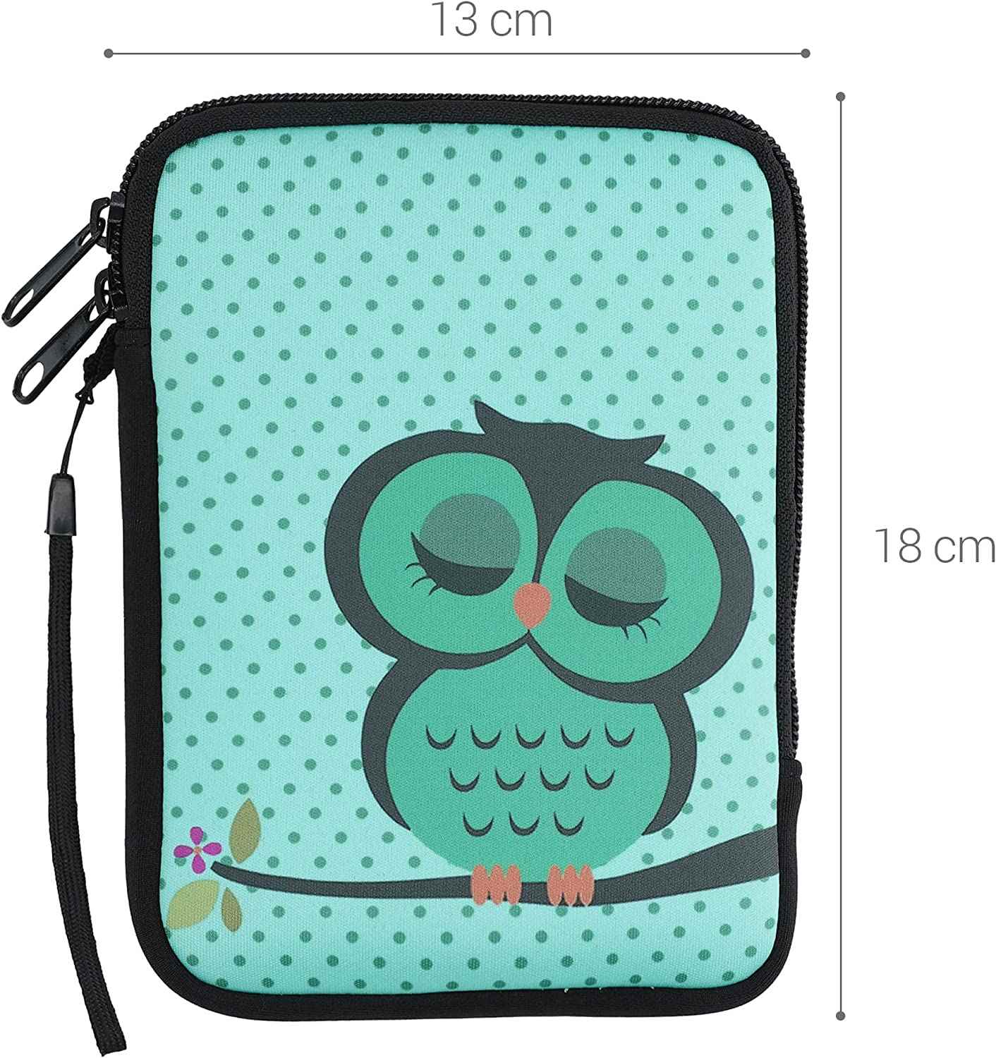 Púzdro KW Mobile Sleeping Owl - KW5033510 - Univerzálne púzdro pre čítačky 6" - tyrkysové