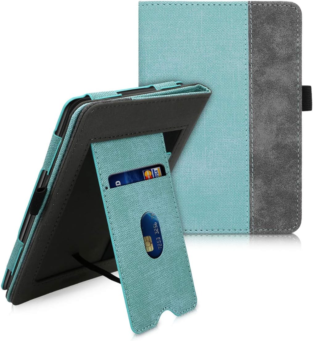 Puzdro KW Mobile Double Leather - KW5021701 - pre Amazon Kindle Paperwhite 1/2/3 - farba grey, mint
