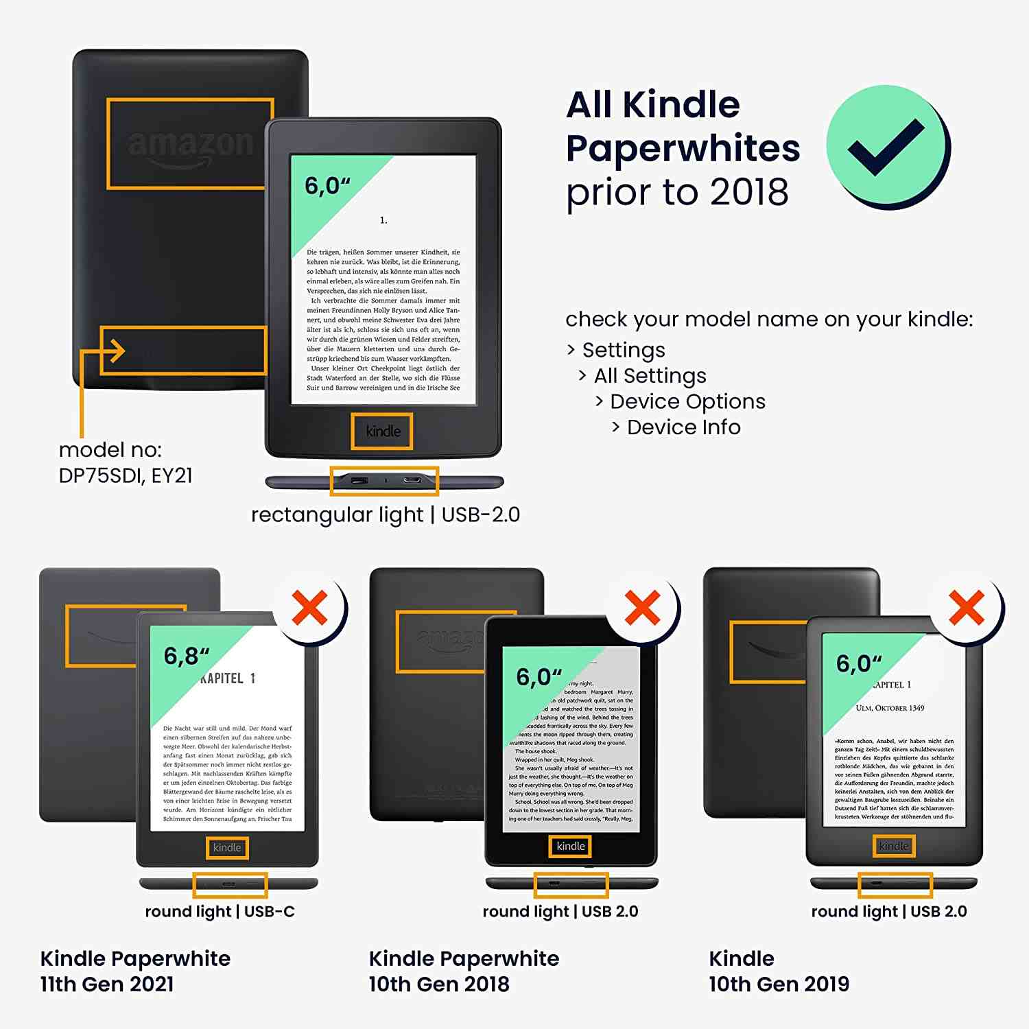 Puzdro KW Mobile Felt Leather - KW5021501 - pre Amazon Kindle Paperwhite 1/2/3 - šedá, čierna