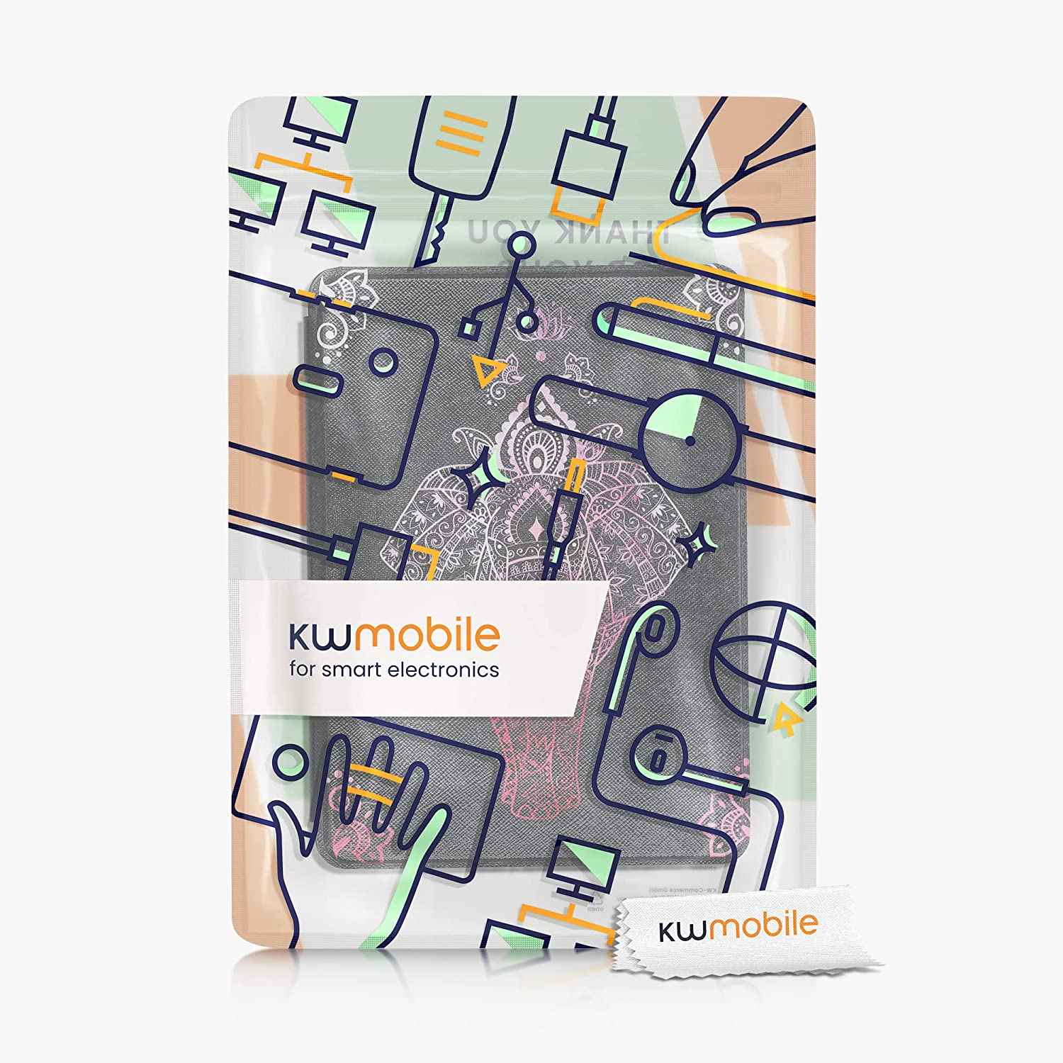 Puzdro KW Mobile - Elephant Sketch - KW5625610 - pre Amazon Kindle Paperwhite 5 (2021) - antracitové