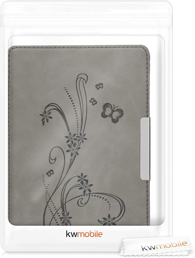 Puzdro KW Mobile - Butterfly Tendril - KW5022802 - pre Pocketbook 616/617/627/628/632/633 - šedé