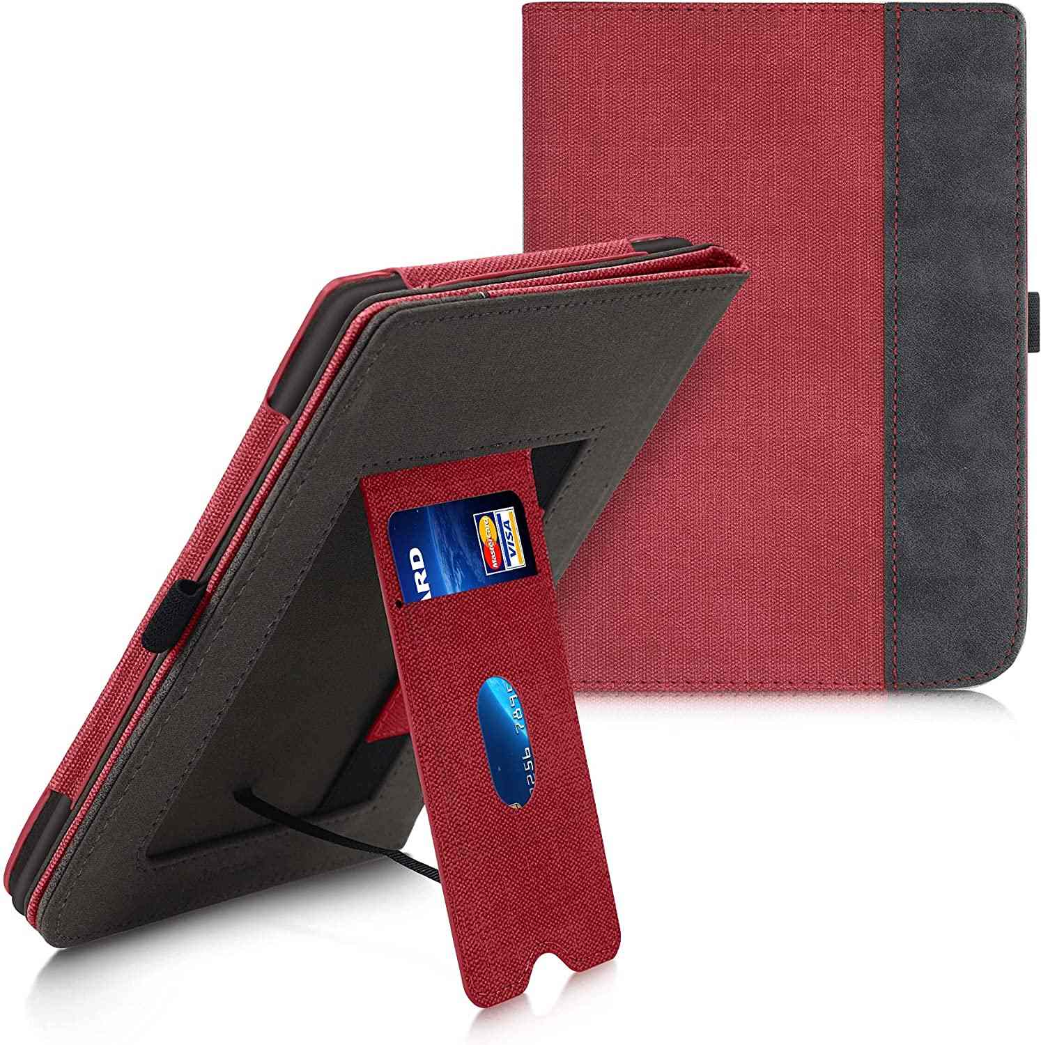 Púzdro KW Mobile Double Leather - KW5364802 - pre Pocketbook 740/741 - farba grey, červené