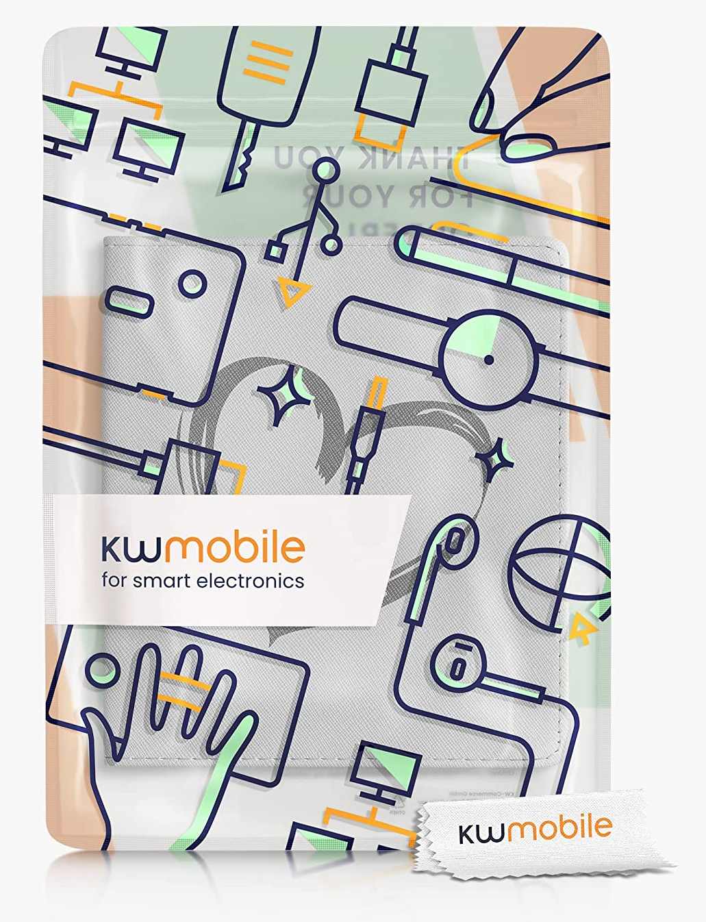Puzdro KW Mobile - Brushed Heart - KW4941806 - pre Amazon Kindle Oasis 2/3 - šedé