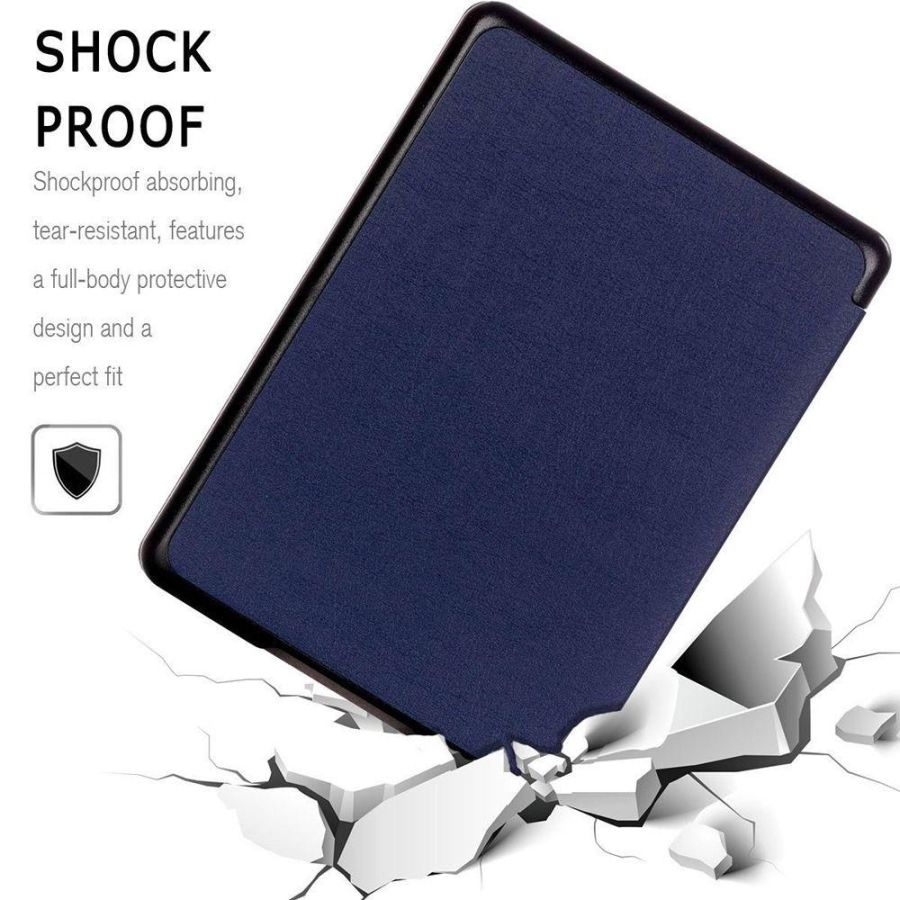 Puzdro Origami Durable Lock pre Pocketbook 614 / 615 / 624 / 625 / 626 - tmavo modré, stojan, magnet