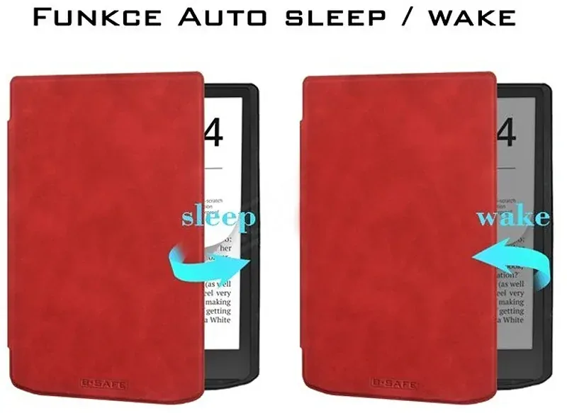 Puzdro B-SAFE LOCK 3478, obal na Pocketbook 743G InkPad 4 a Pocketbook 743C InkPad Color 2 - červené, magnetické zatváranie, AutoSleep