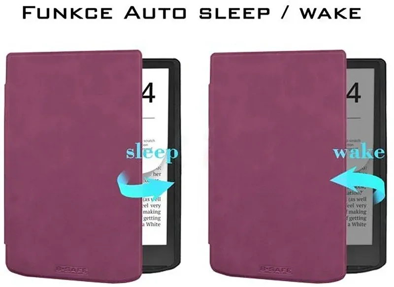 Puzdro B-SAFE LOCK 3479, obal na Pocketbook 743G InkPad 4 a Pocketbook 743C InkPad Color 2 - fialové, magnetické zatváranie, AutoSleep