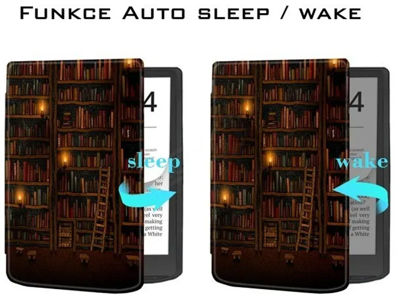 Púzdro B-SAFE LOCK 3485, obal na Pocketbook 743G InkPad 4 a Pocketbook 743C InkPad Color 2 - motív Bookcase, magnetické zatváranie, AutoSleep