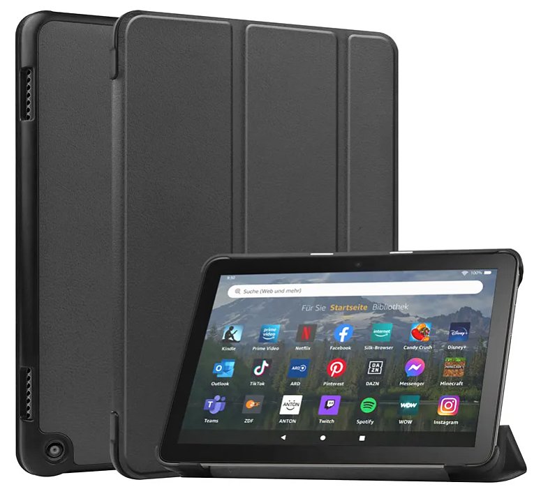 Durable Lock DLS-206 - puzdro so stojanom pre Amazon Kindle Fire HD 8 - čierne (10.gen, 12.gen.)