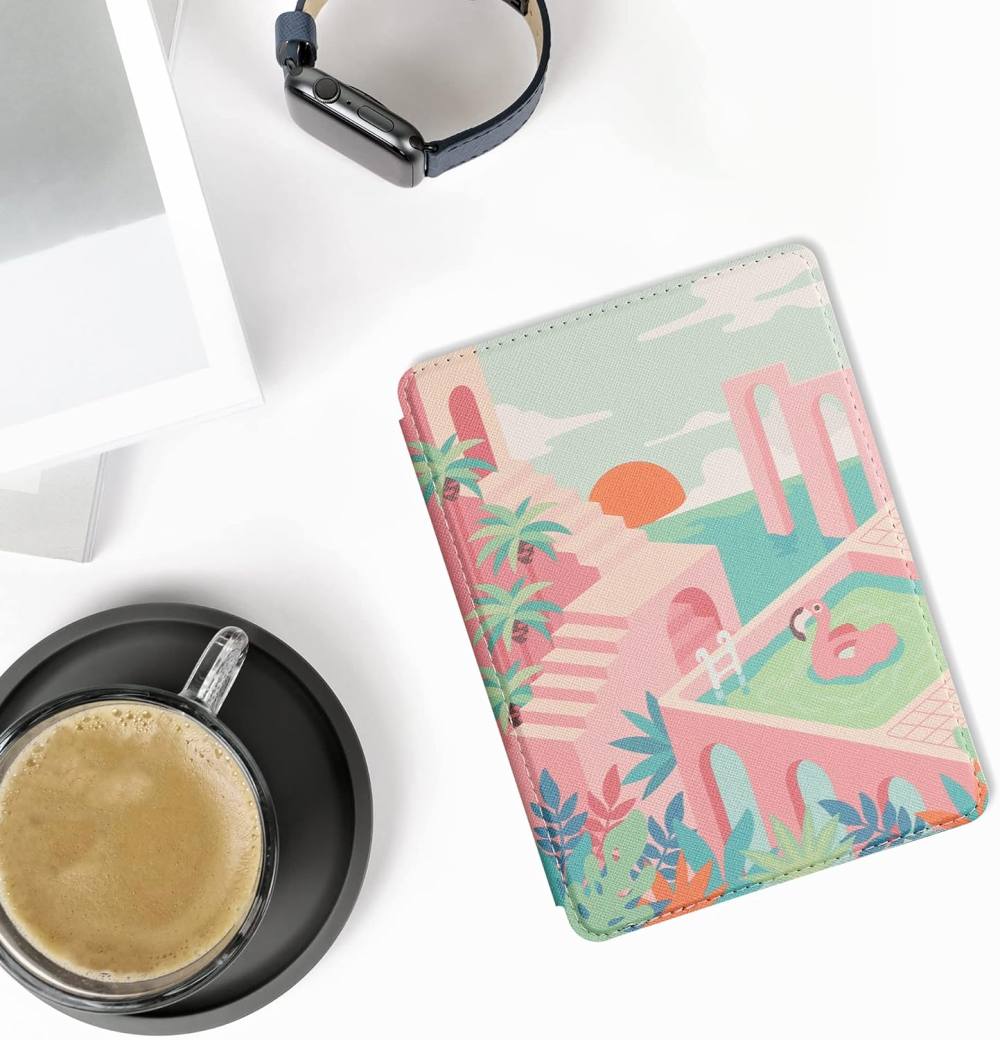 Puzdro KW Mobile - Summer Vibes - KW5781009 - pre Amazon Kindle Paperwhite 5 (2021) - viacfarebné, vrecko na ruku