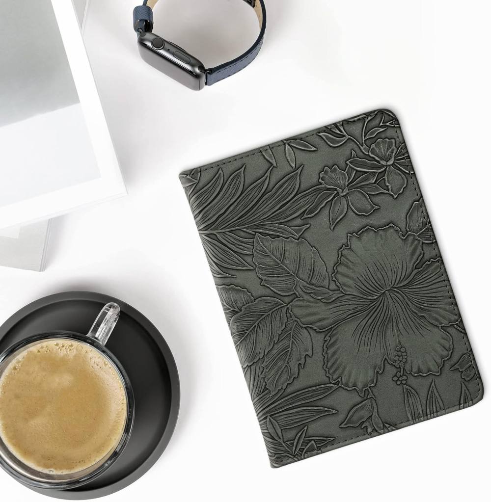 Puzdro KW Mobile - Embossing Flowers - KW5781020 - pre Amazon Kindle Paperwhite 5 (2021) - viacfarebné, vrecko na ruku