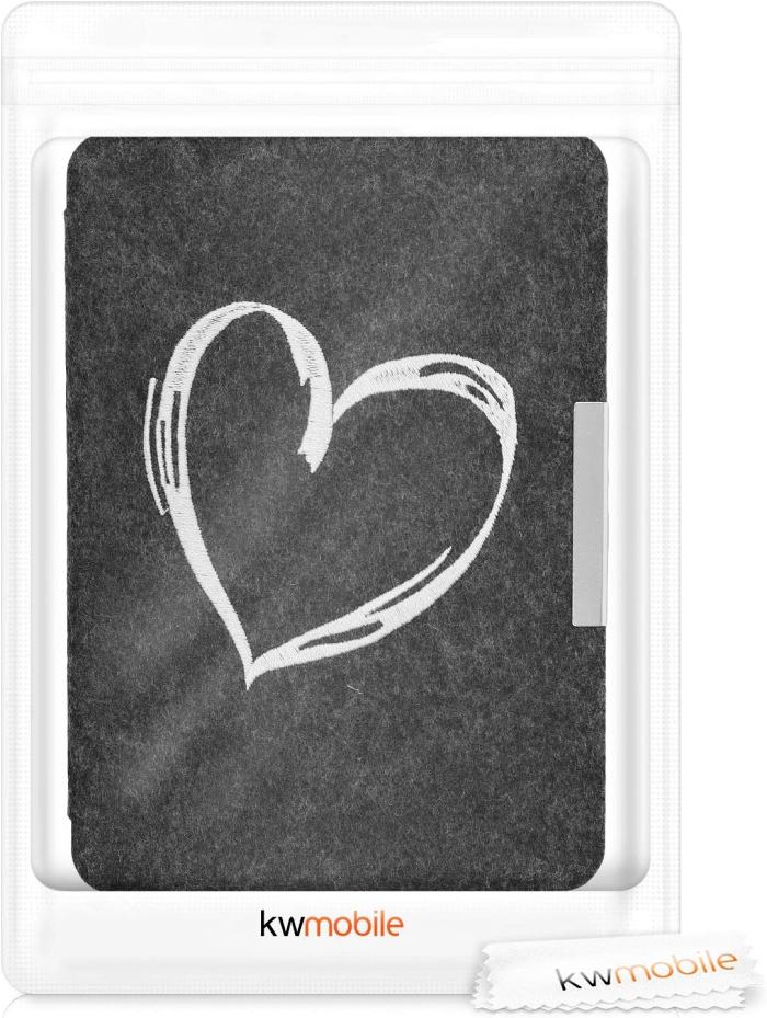 Puzdro KW Mobile Felt Brushed Heart - KW4848910 - pre Amazon Kindle Paperwhite 4 (2018) - čierne