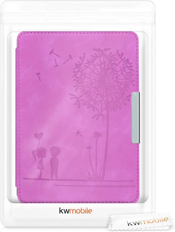 Puzdro KW Mobile - Dandelion Love Dark Violet - KW4897511 - pre Amazon Kindle Paperwhite 4 (2018) - fialové