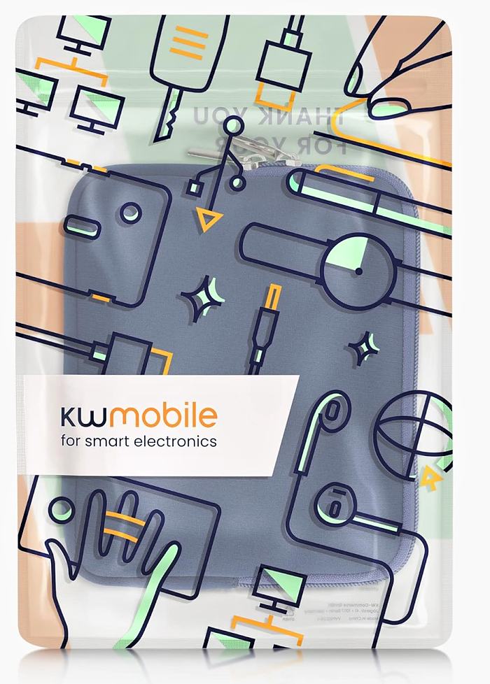 Púzdro KW Mobile Neoprene Zipper - KW5739717 - Univerzálne púzdro pre čítačky 6-7" - tmavo modré