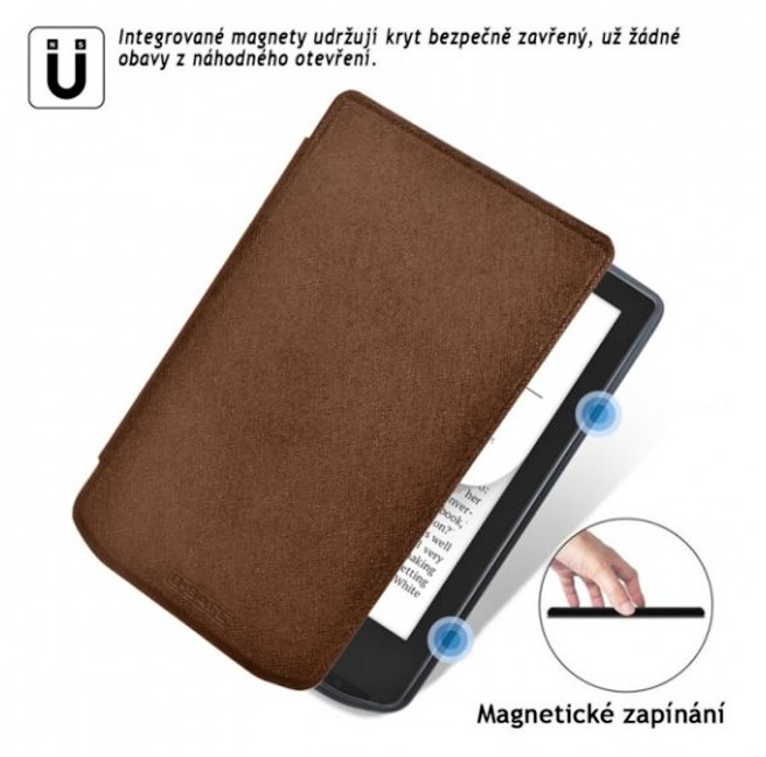 Púzdro B-SAFE LOCK 3506, obal na Pocketbook 629 Verse / 634 Verse Pro - magnetické zatváranie, AutoSleep, hnedé