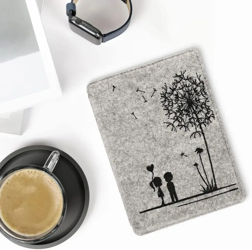 Puzdro KW Mobile - Origami Felt Dandelion Love - KW4690801 - pre Amazon Kindle Paperwhite 5 (2021) - šedé