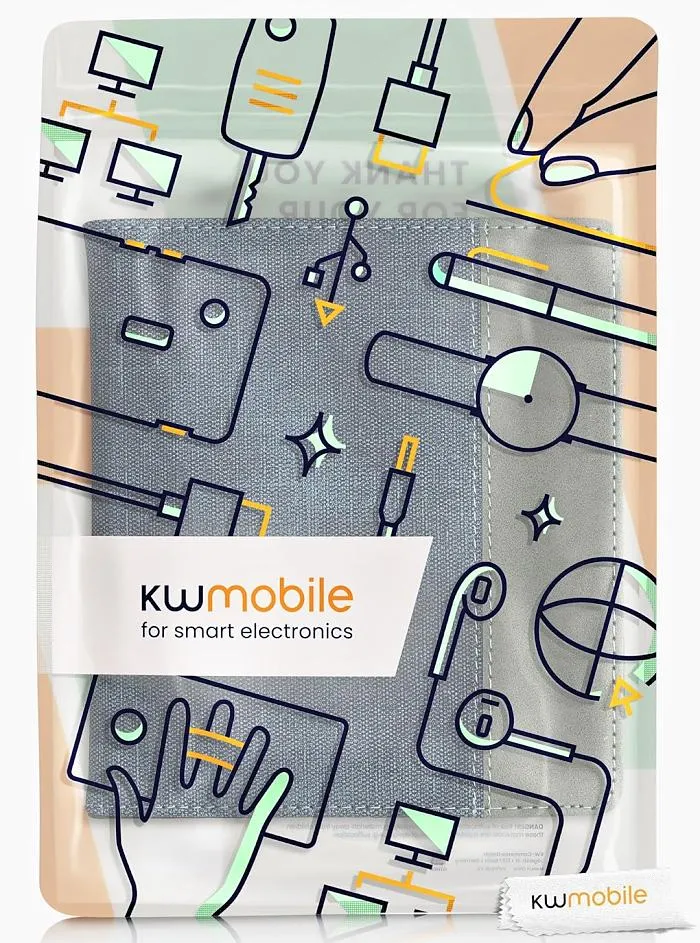 Púzdro KW Mobile Double Leather - KW6118917 - pre Onyx Boox Leaf 2 - farba čierna, denim
