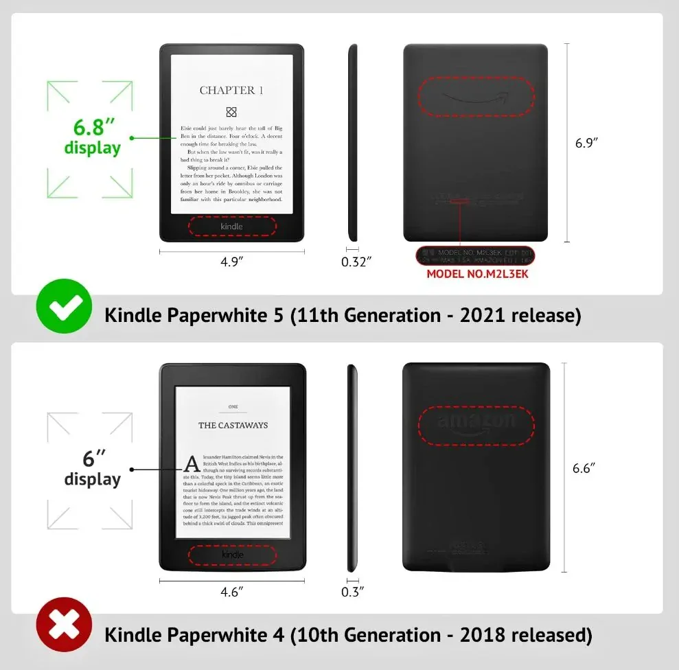 Fortress FT4027 Premium - puzdro so stojanom pre Amazon Kindle Paperwhite 5 (2021) - tmavo modré / šedé, magnet, AutoSleep