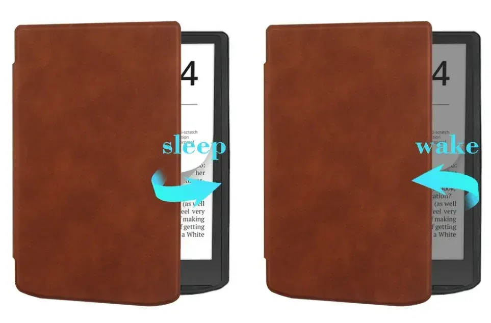 Puzdro Durable Lock DL4041, obal na Pocketbook 743G InkPad 4 a Pocketbook 743C InkPad Color (2/3) - hnedé, magnetické zatváranie, AutoSleep