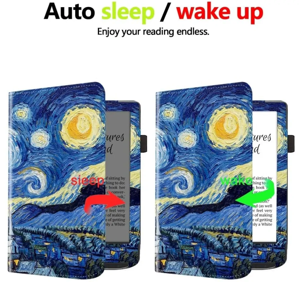 ARMORI Holder T048 - puzdro so stojanom pre Pocketbook 629/634 Verse (Pro) - motív Gogh, magnet, AutoSleep