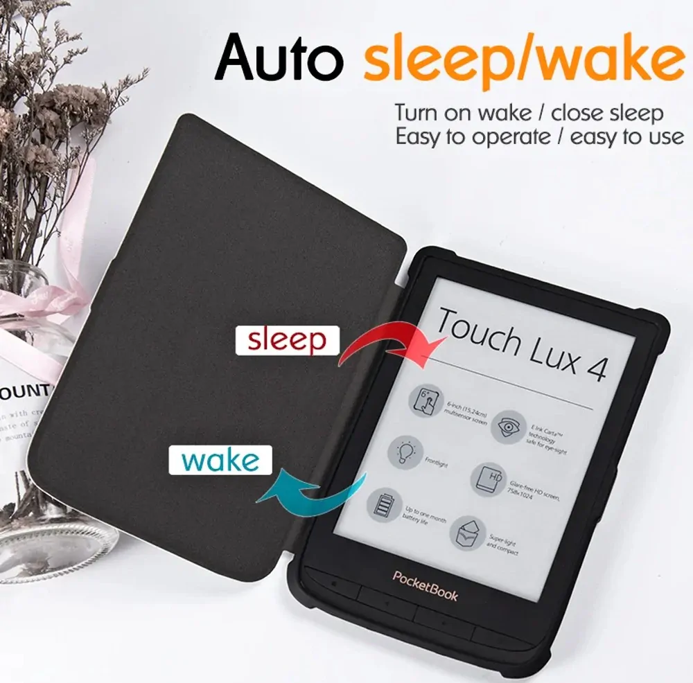 Armori Trimer T183, puzdro pre Pocketbook 616/617/618/627/628/632/633 - magnetické zatváranie, AutoSleep, motív Provence