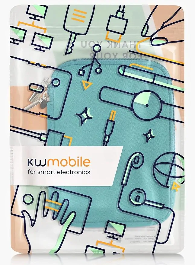 Puzdro KW Mobile Neoprene Zipper - KW5033478 - Univerzálne puzdro pre čítačky 6" - tyrkysové