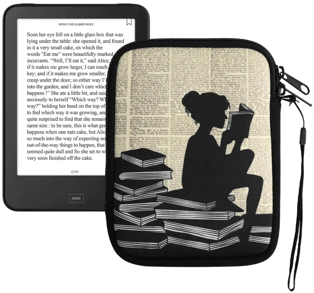 Puzdro KW Mobile, motív Girl And Books - KW5033517 - Univerzálne puzdro pre čítačky 6" - viacfarebné