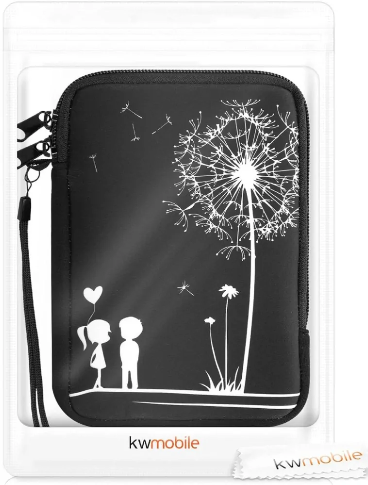Puzdro KW Mobile Dandelion Love - KW5033506 - Univerzálne puzdro pre čítačky 6" - čierne